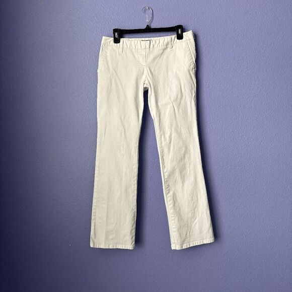 Split White Denim Low Rise Jeans Boot Cut Y2K 90s Side Zipper VNTG Size 7 Stretc - Picture 1 of 10